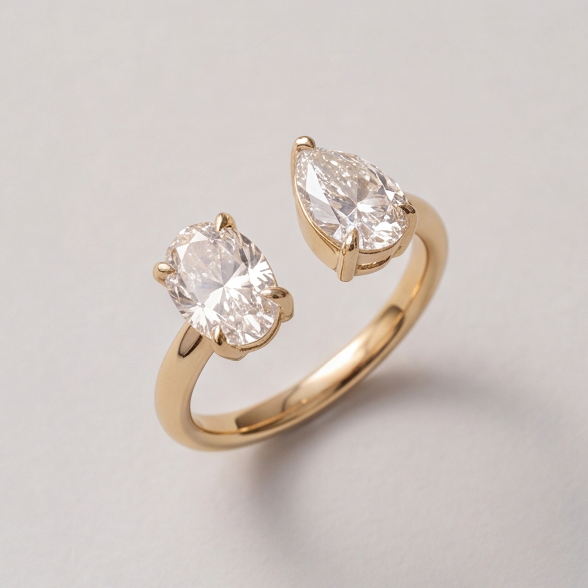 3 Ct. Lab-Grown Diamond Toi et Moi Pear & Oval Cut Ring (VS-EF)