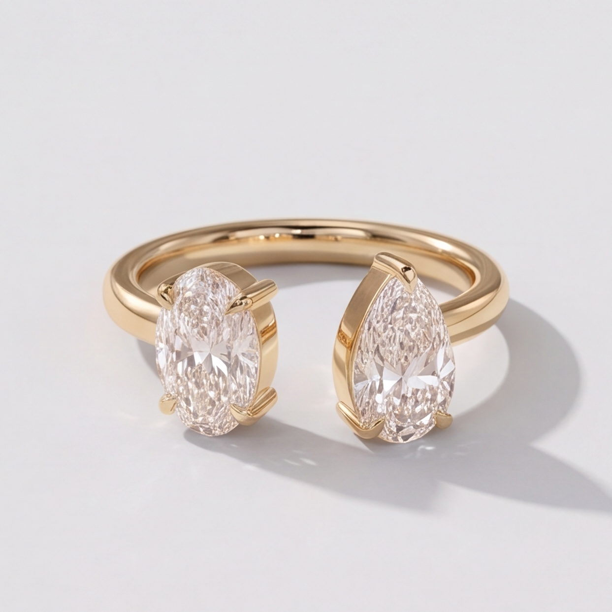 3 Ct. Lab-Grown Diamond Toi et Moi Pear & Oval Cut Ring (VS-EF)