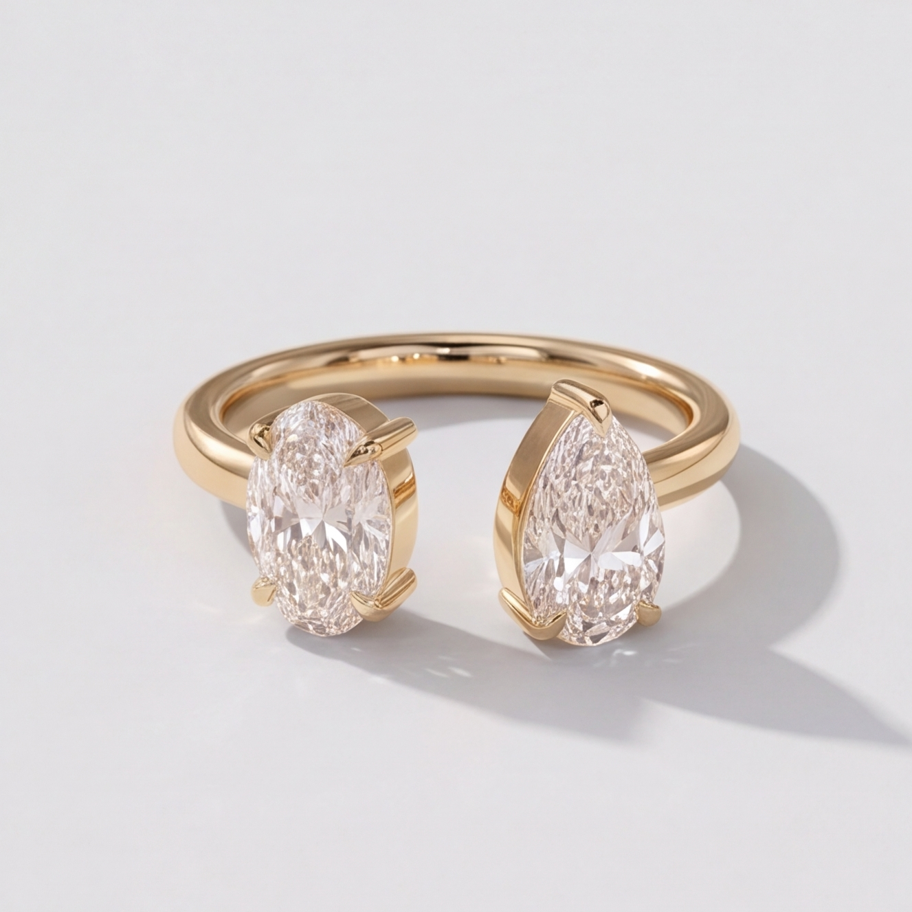 3 Ct. Lab-Grown Diamond Toi et Moi Pear & Oval Cut Ring (VS-EF)