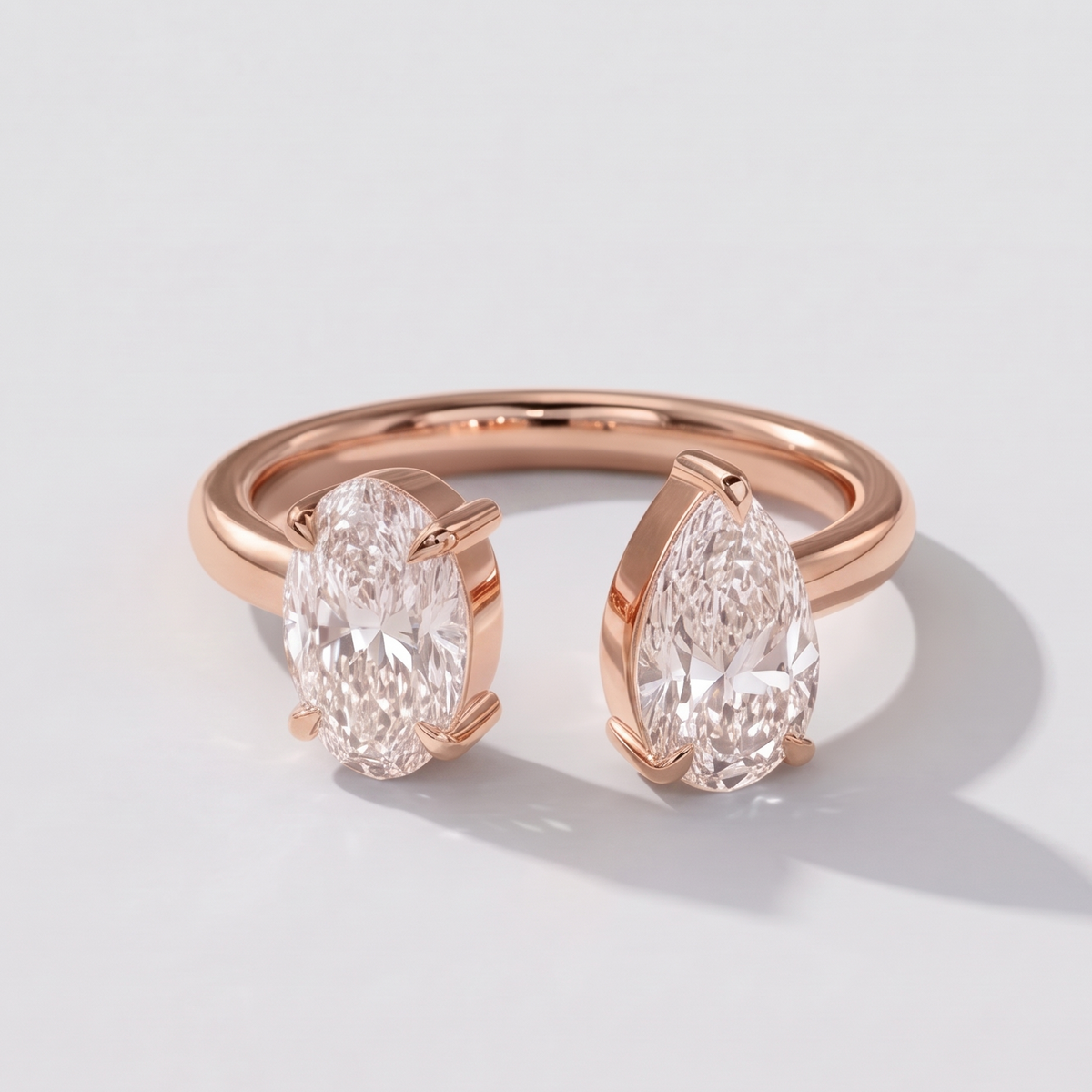 3 Ct. Lab-Grown Diamond Toi et Moi Pear & Oval Cut Ring (VS-EF)