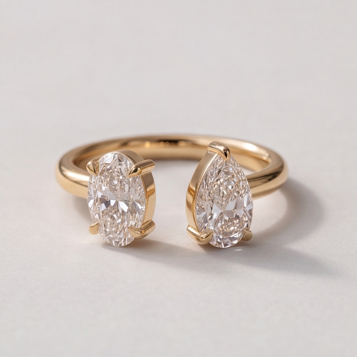 3 Ct. Lab-Grown Diamond Toi et Moi Pear & Oval Cut Ring (VS-EF)