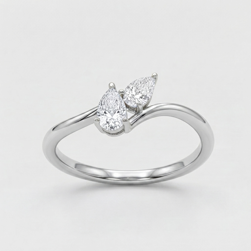 4 Ct. Lab-Grown Diamond Toi et Moi Pear & Pear Cut Ring (VS-EF)