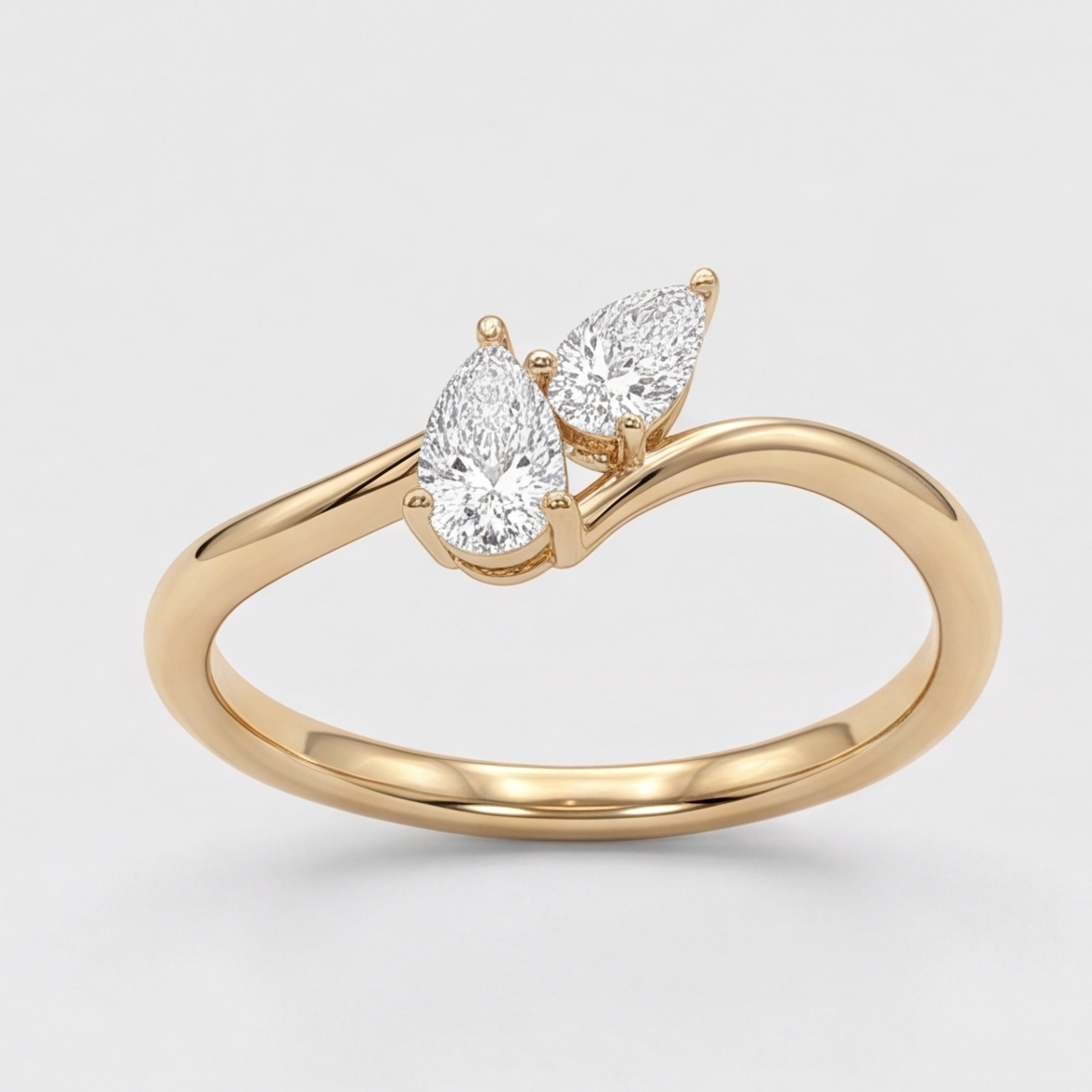 4 Ct. Lab-Grown Diamond Toi et Moi Pear & Pear Cut Ring (VS-EF)