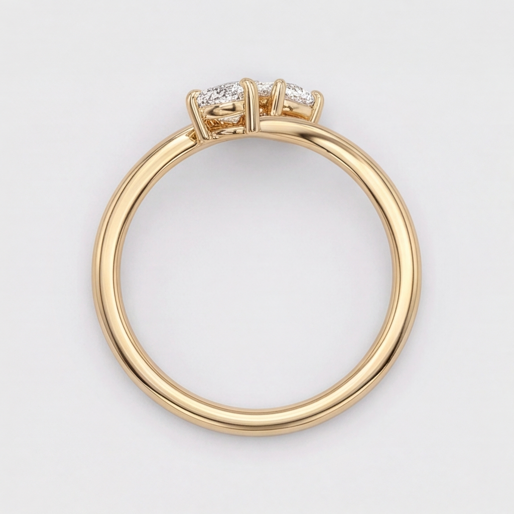 4 Ct. Lab-Grown Diamond Toi et Moi Pear & Pear Cut Ring (VS-EF)