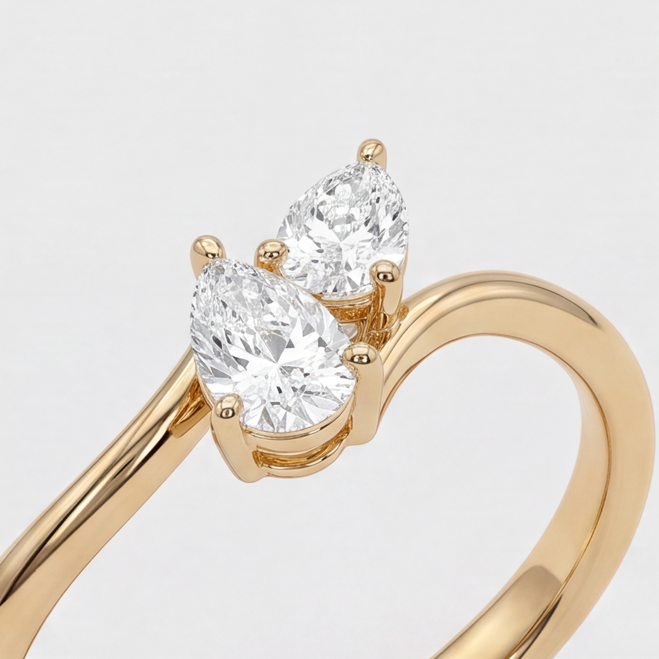 4 Ct. Lab-Grown Diamond Toi et Moi Pear & Pear Cut Ring (VS-EF)