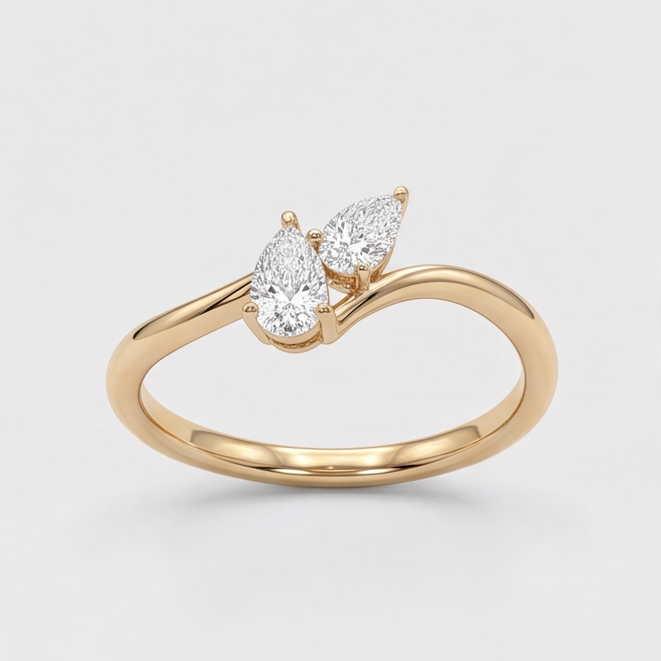 4 Ct. Lab-Grown Diamond Toi et Moi Pear & Pear Cut Ring (VS-EF)