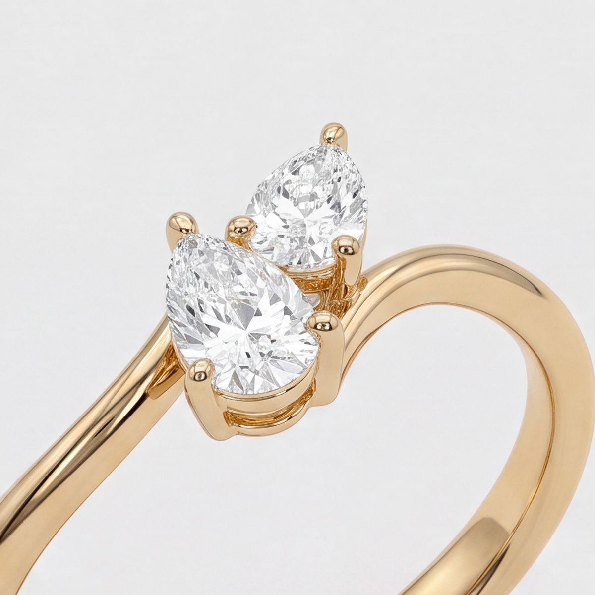 4 Ct. Lab-Grown Diamond Toi et Moi Pear & Pear Cut Ring (VS-EF)