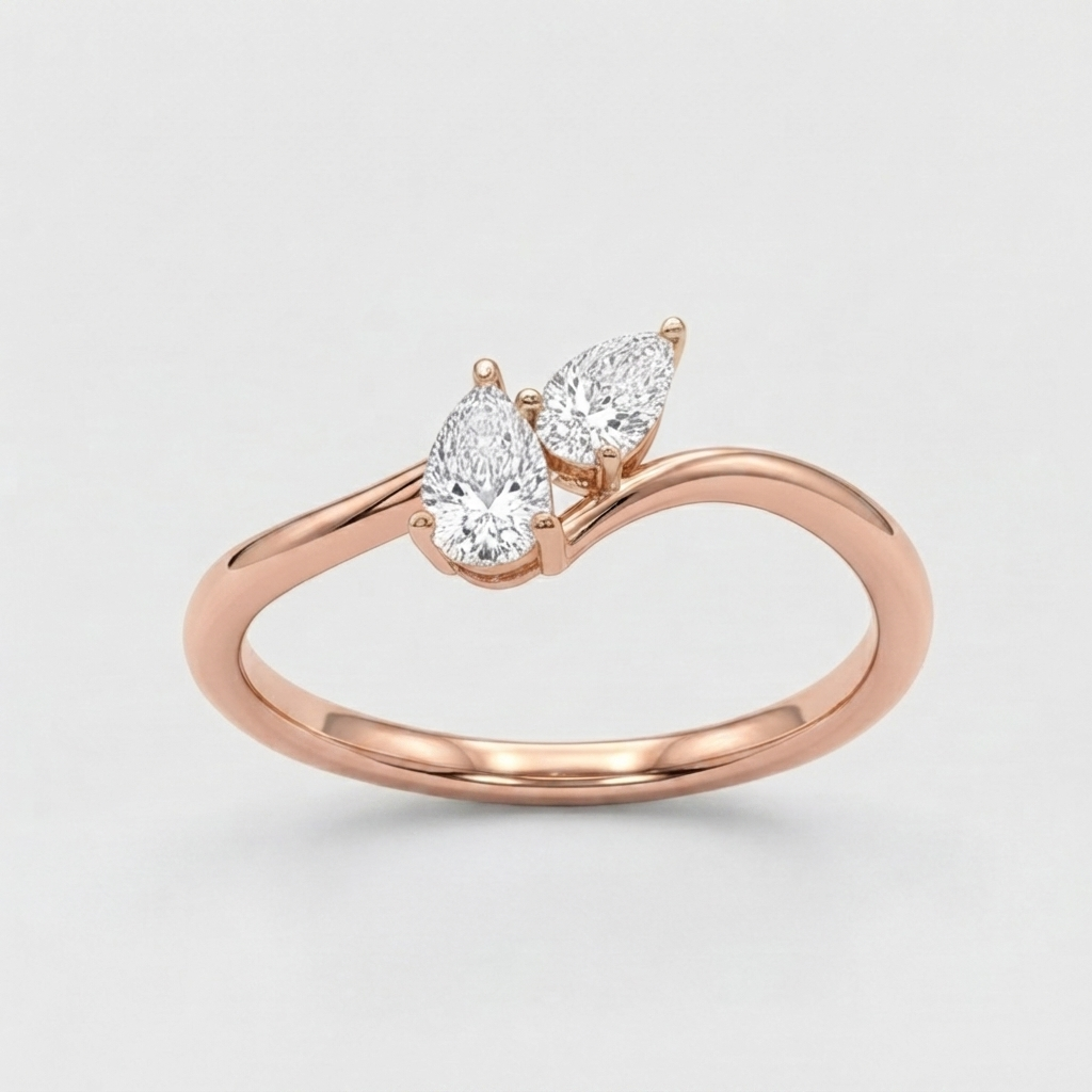 4 Ct. Lab-Grown Diamond Toi et Moi Pear & Pear Cut Ring (VS-EF)