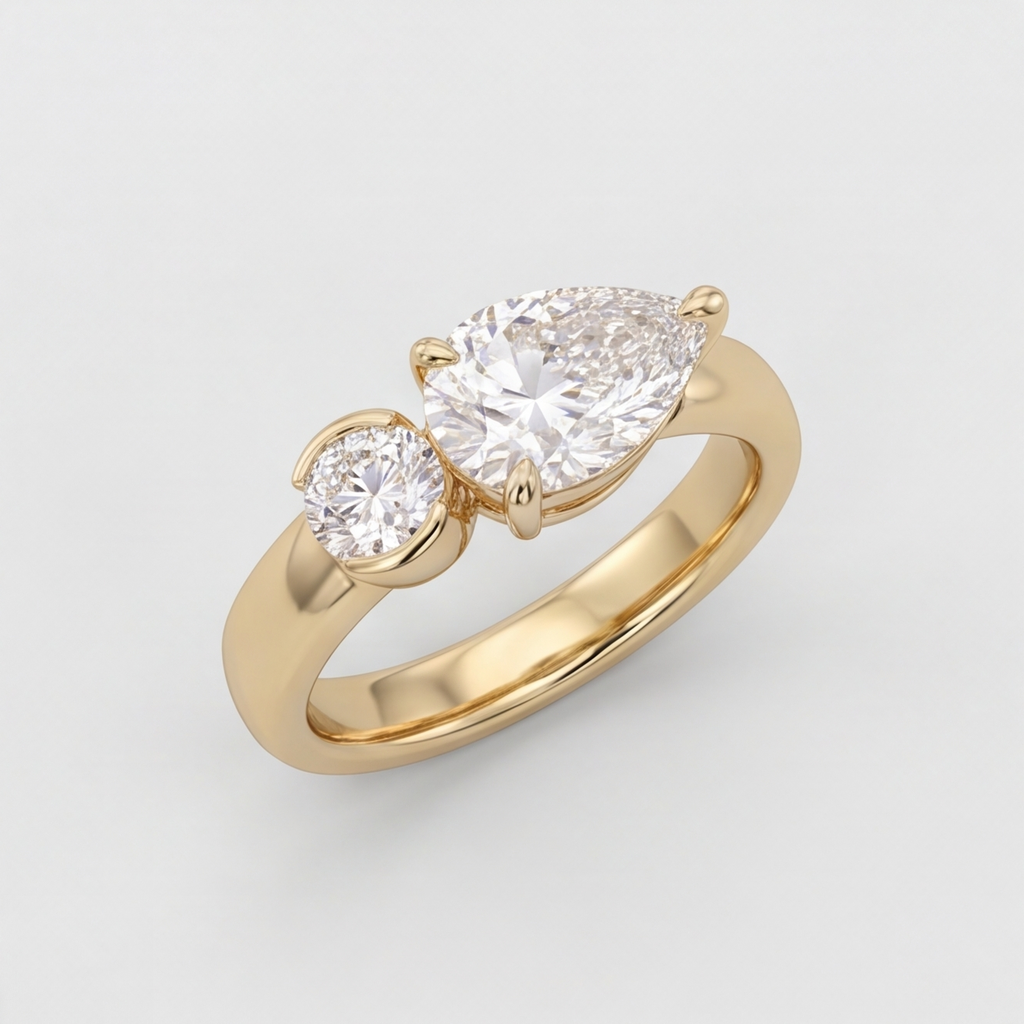 2.5 Ct. Lab-Grown Diamond Toi et Moi Pear & Round Cut (VS-EF)