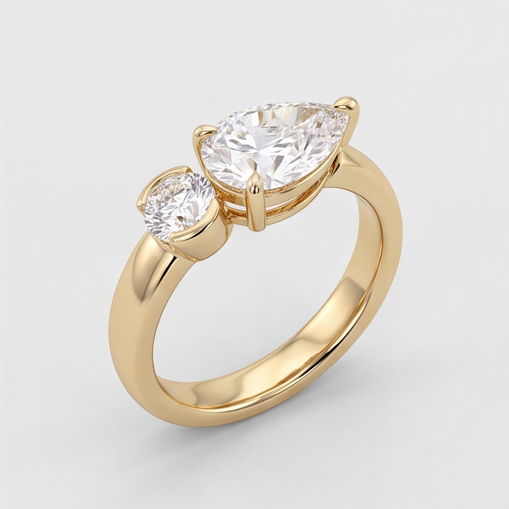 2.5 Ct. Lab-Grown Diamond Toi et Moi Pear & Round Cut (VS-EF)