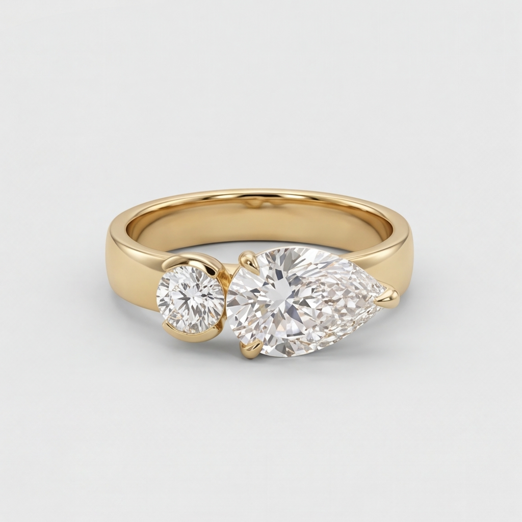 2.5 Ct. Lab-Grown Diamond Toi et Moi Pear & Round Cut (VS-EF)