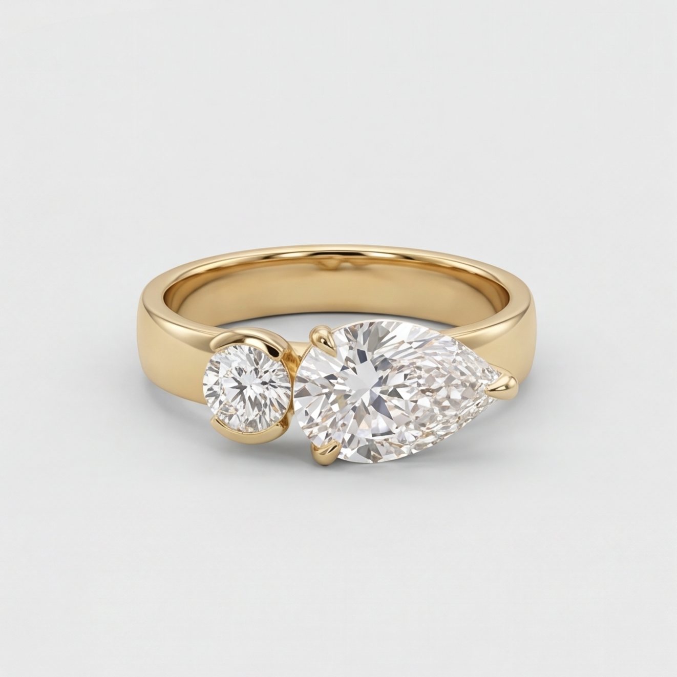 2.5 Ct. Lab-Grown Diamond Toi et Moi Pear & Round Cut (VS-EF)