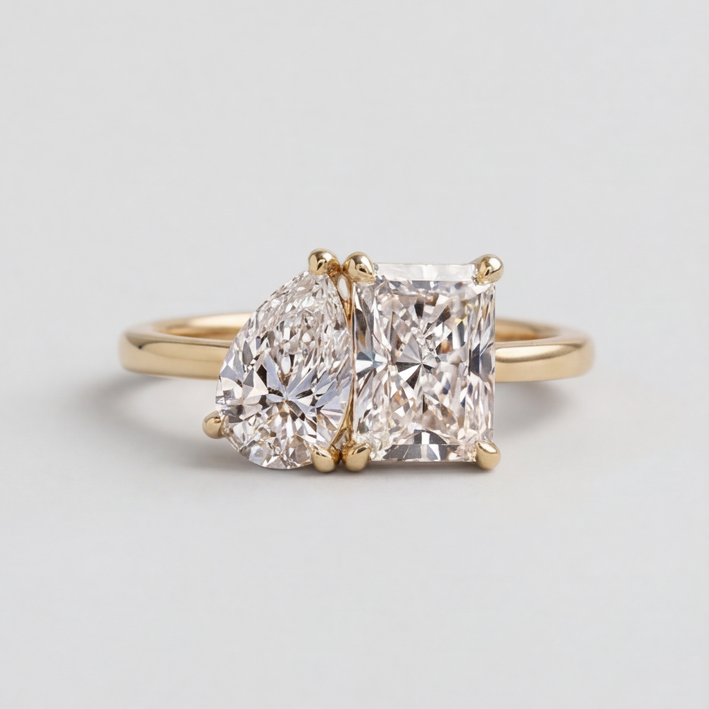 2 Ct. Lab-Grown Diamond Toi et Moi Pear & Radiant Cut (VS-EF)