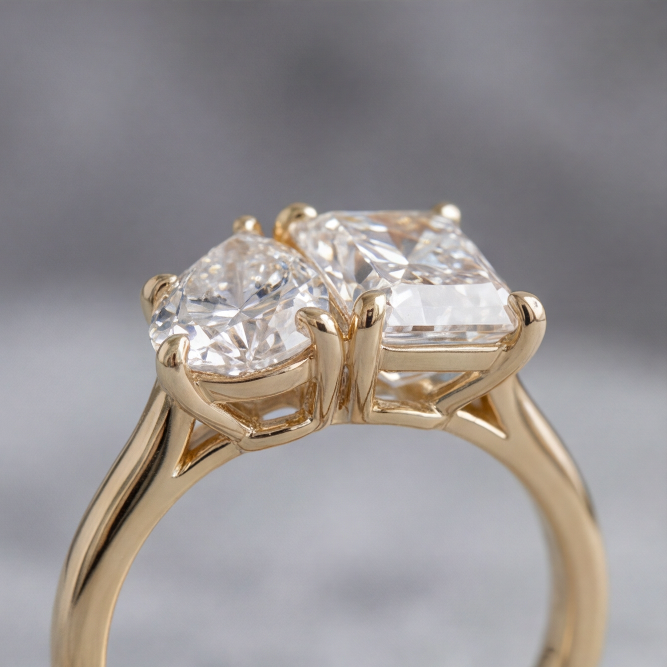 2 Ct. Lab-Grown Diamond Toi et Moi Pear & Radiant Cut (VS-EF)