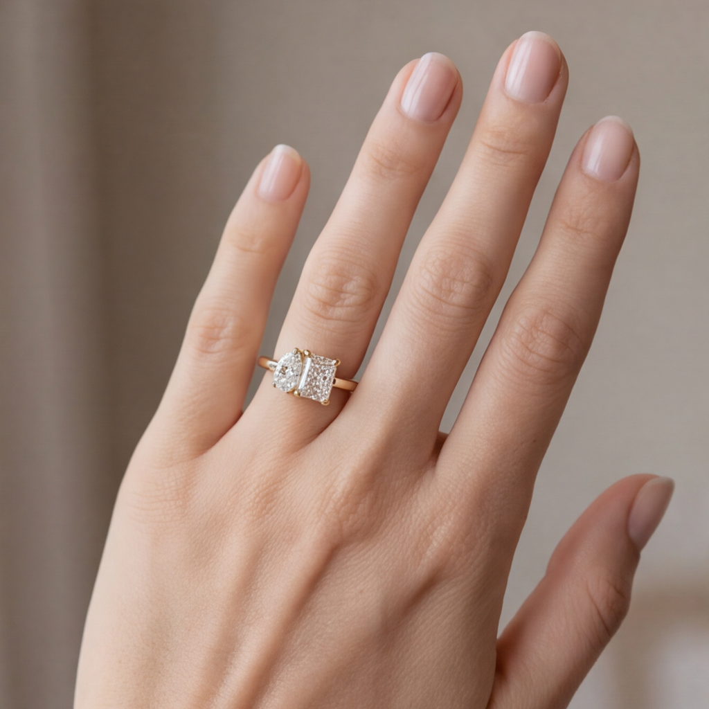 2 Ct. Lab-Grown Diamond Toi et Moi Pear & Radiant Cut (VS-EF)