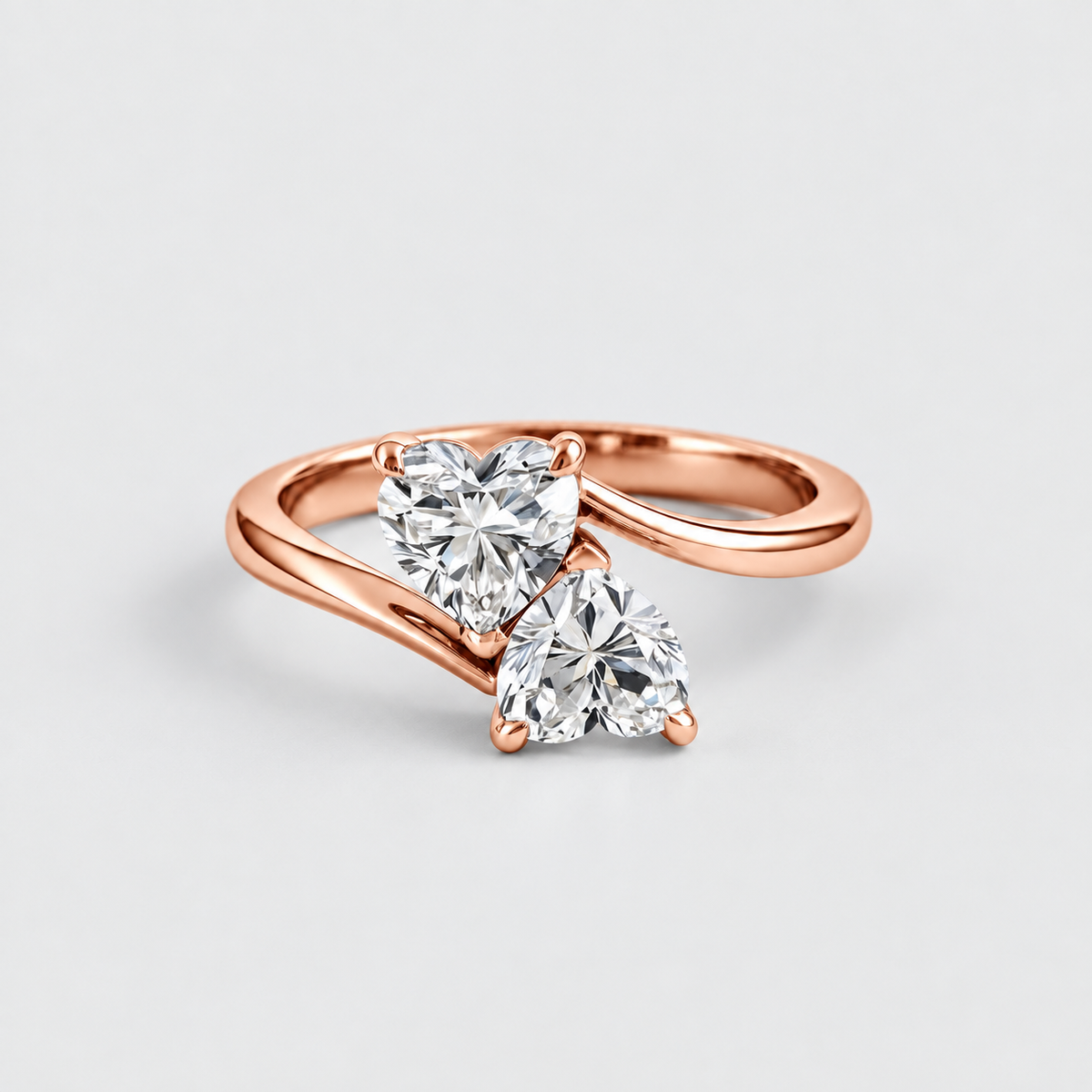 2 Ct. Lab Grown Diamond Toi-Et-Moi Ring (VS-EF) Heart Cut