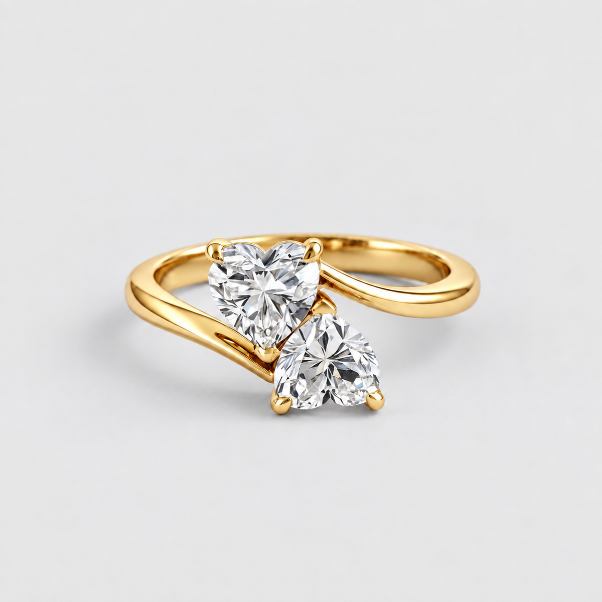 2 Ct. Lab Grown Diamond Toi-Et-Moi Ring (VS-EF) Heart Cut