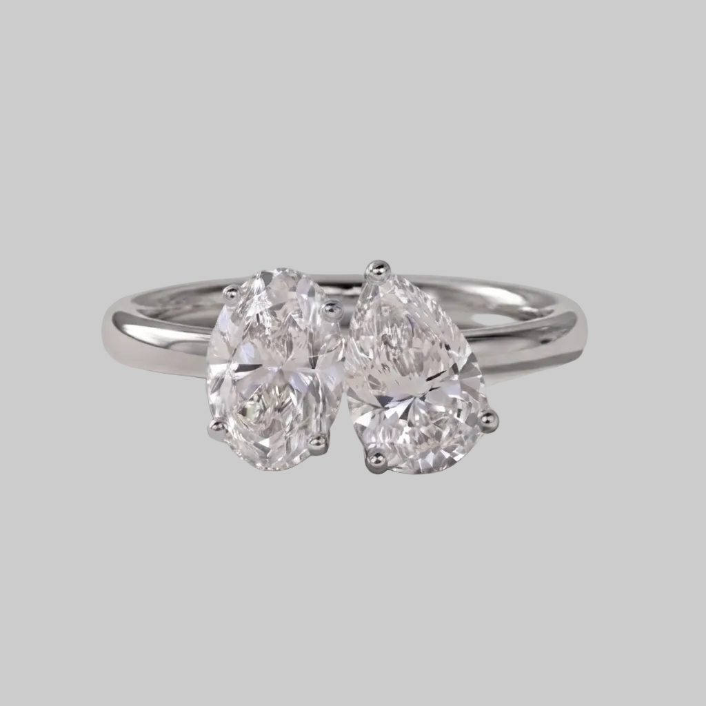4 Ct. Lab-Grown Diamond Toi et Moi Oval & Pear Cut Ring (VS-EF)