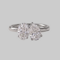 4 Ct. Lab-Grown Diamond Toi et Moi Oval & Pear Cut Ring (VS-EF)