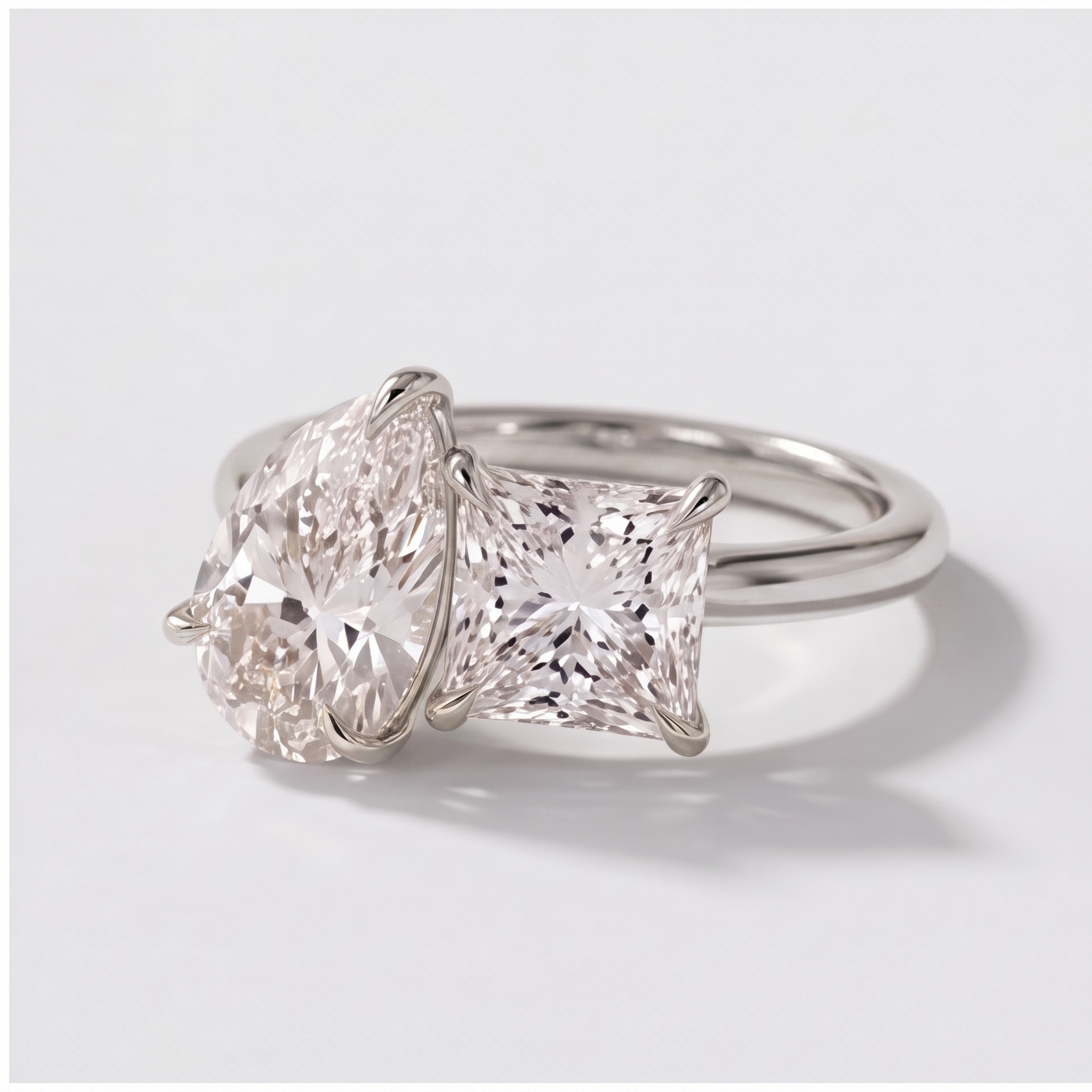 3 Ct. Lab-Grown Diamond Toi et Moi Princess & Pear Cut Ring (VS-EF)