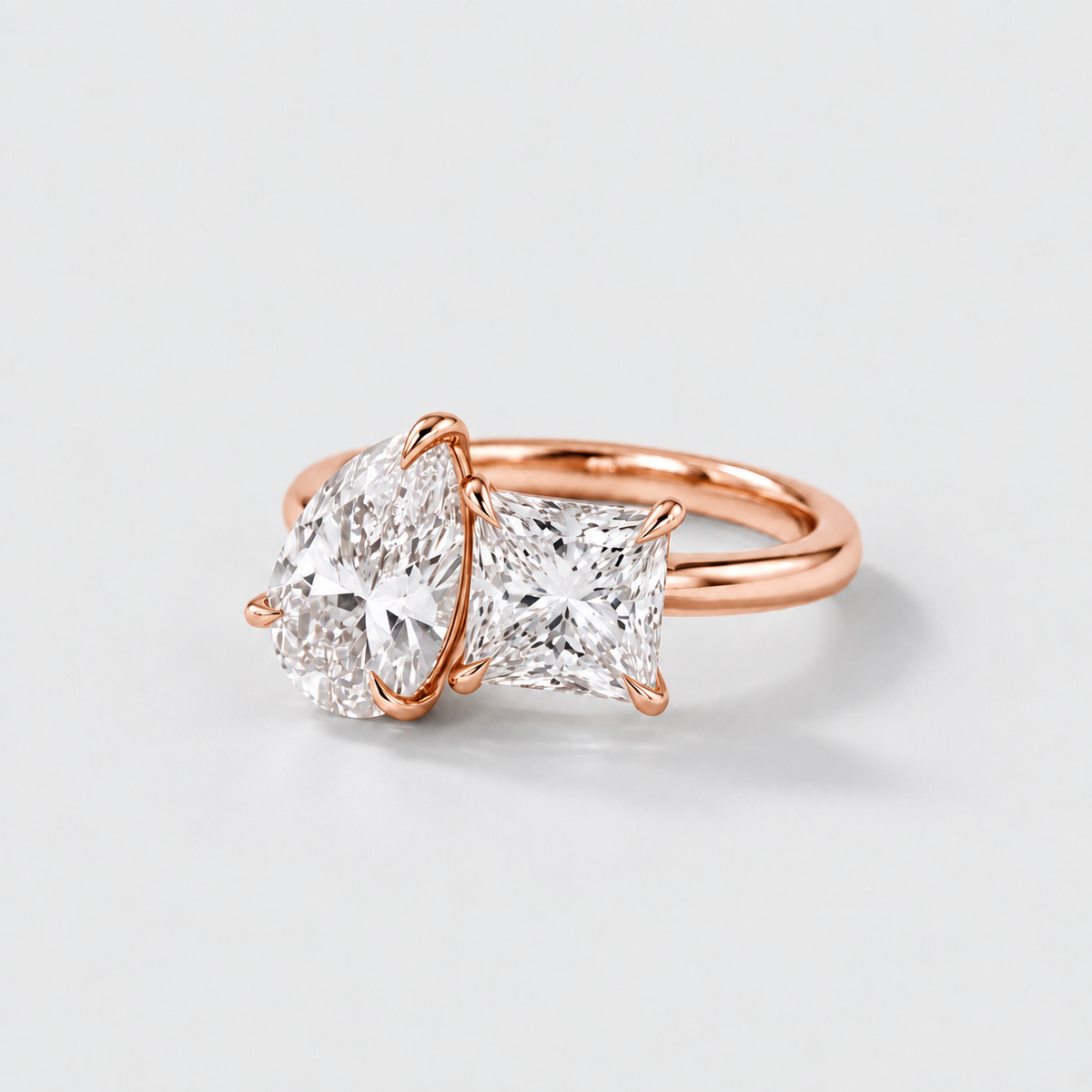 3 Ct. Lab-Grown Diamond Toi et Moi Princess & Pear Cut Ring (VS-EF)