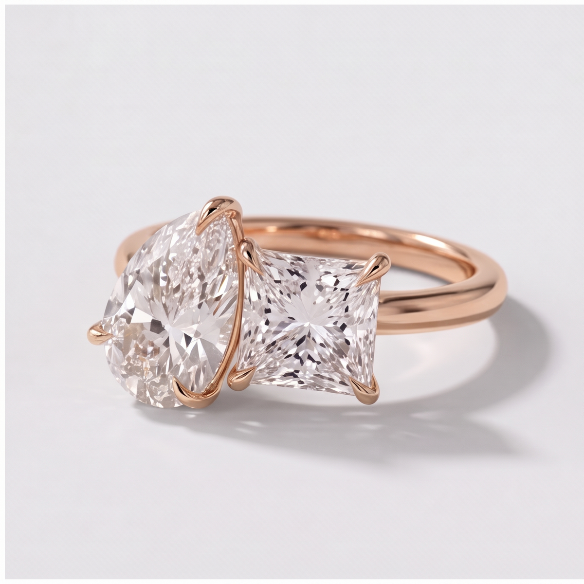 3 Ct. Lab-Grown Diamond Toi et Moi Princess & Pear Cut Ring (VS-EF)