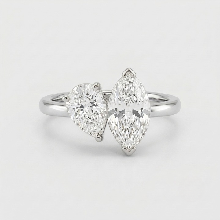 2 Ct. Lab-Grown Diamond Pear & Marquise Cut Toi et Moi Ring (VS-EF)