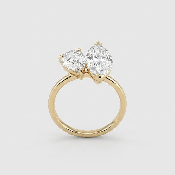 2 Ct. Lab-Grown Diamond Pear & Marquise Cut Toi et Moi Ring (VS-EF)