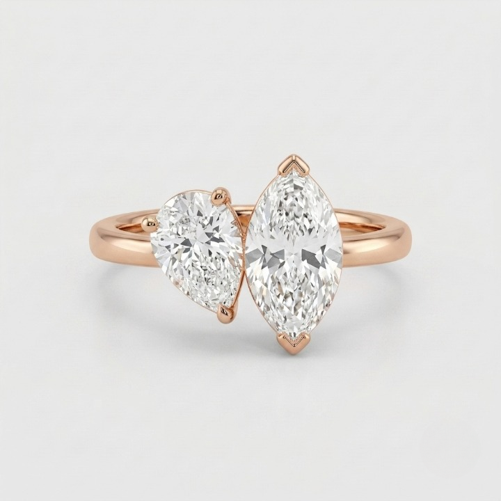 2 Ct. Lab-Grown Diamond Pear & Marquise Cut Toi et Moi Ring (VS-EF)