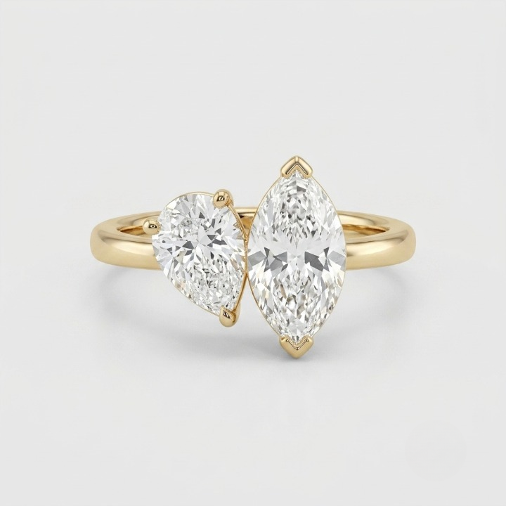 2 Ct. Lab-Grown Diamond Pear & Marquise Cut Toi et Moi Ring (VS-EF)