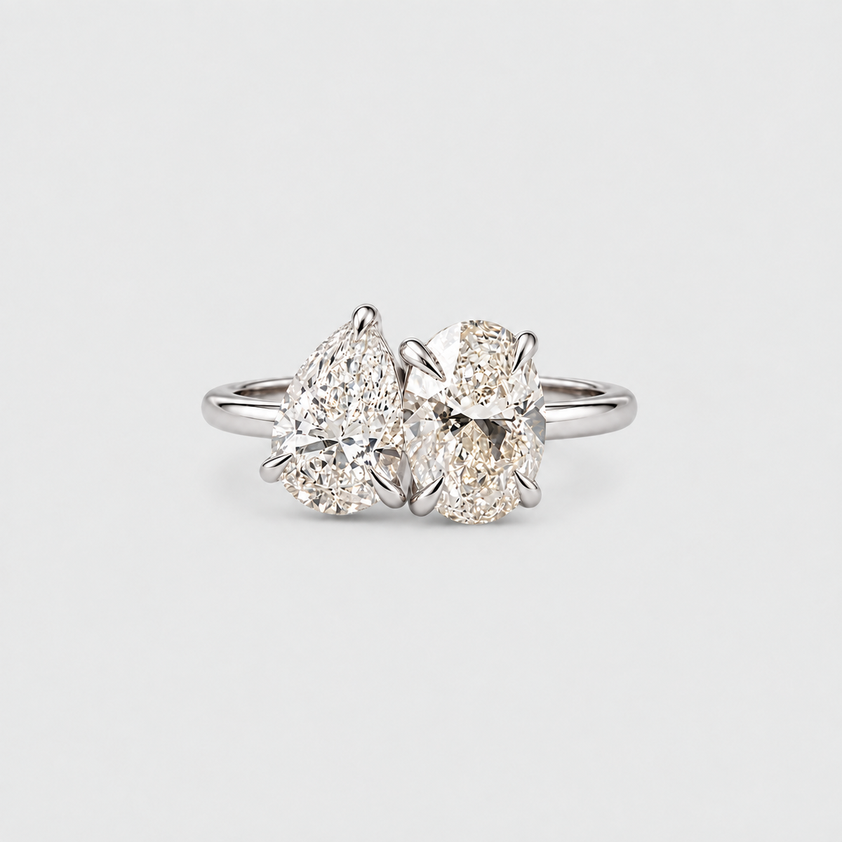 3 Ct. Lab-Grown Diamond Toi et Moi Pear & Oval Cut Ring (VS-EF)