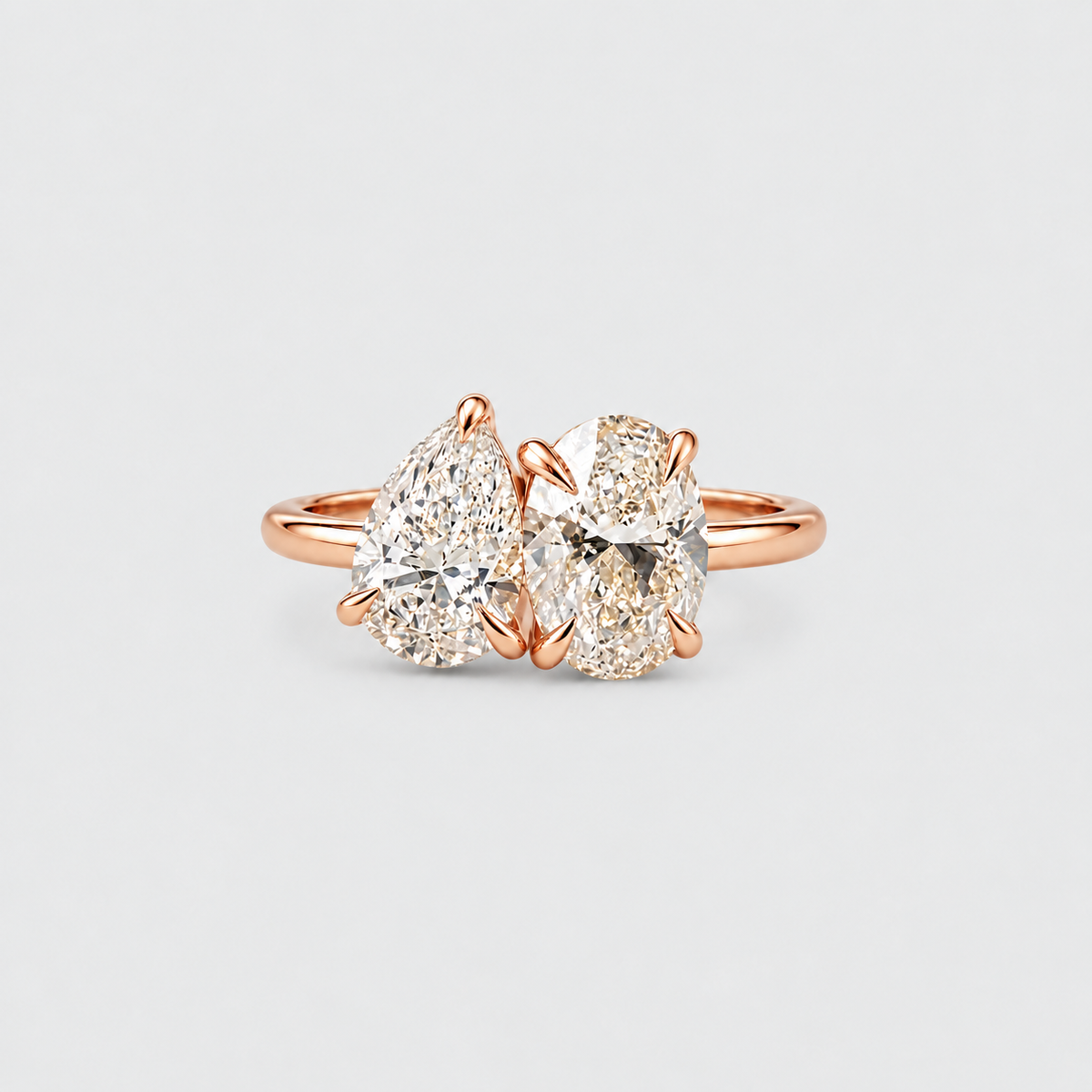 3 Ct. Lab-Grown Diamond Toi et Moi Pear & Oval Cut Ring (VS-EF)