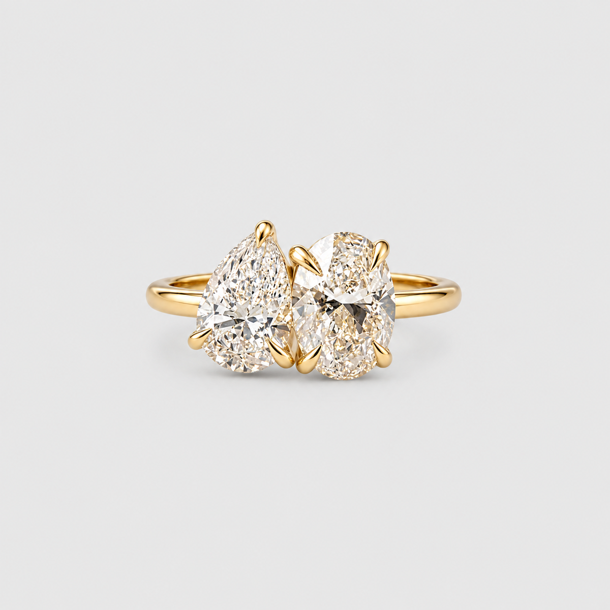 3 Ct. Lab-Grown Diamond Toi et Moi Pear & Oval Cut Ring (VS-EF)