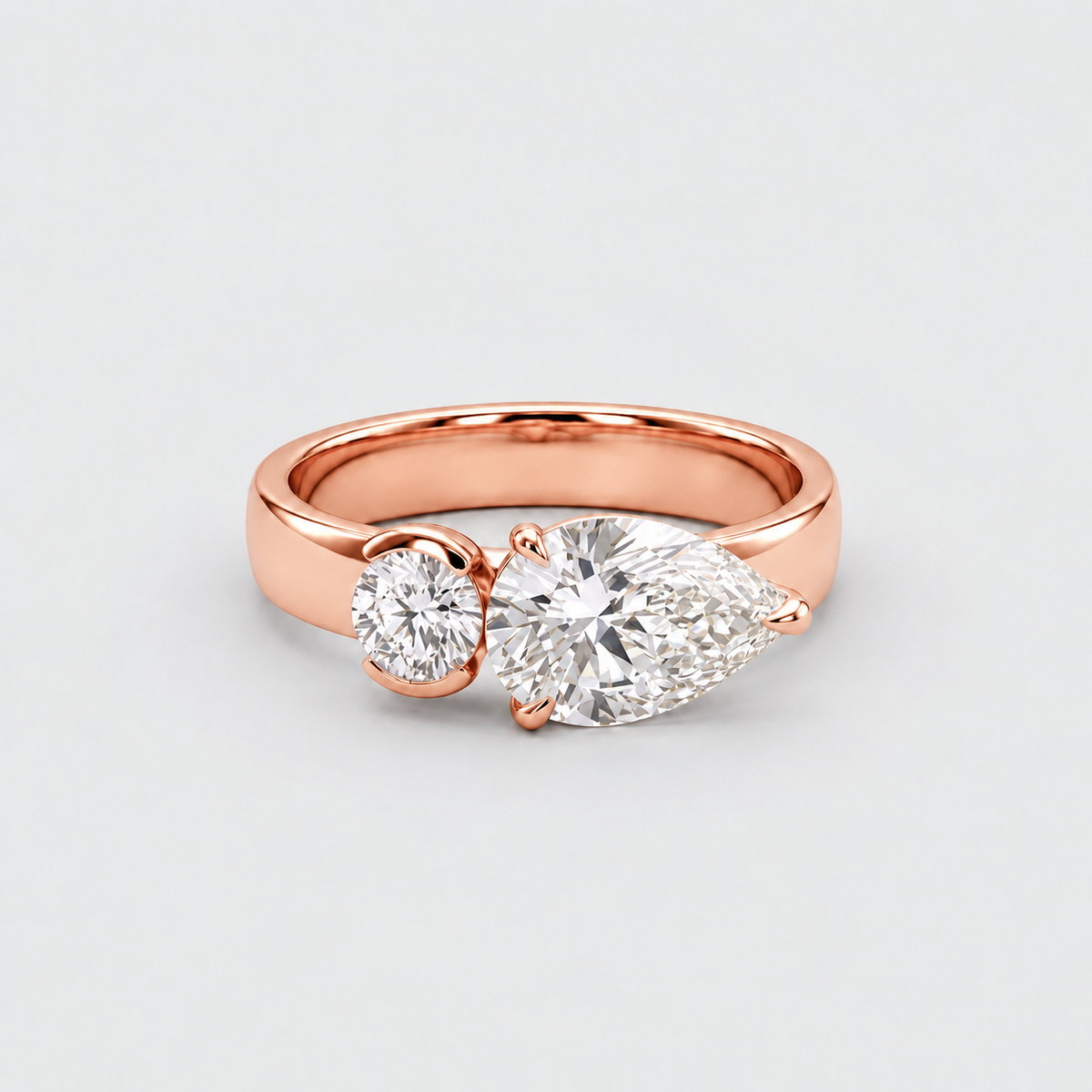 2.5 Ct. Lab-Grown Diamond Toi et Moi Ring Pear & Round Cut (EF/VVS-VS)