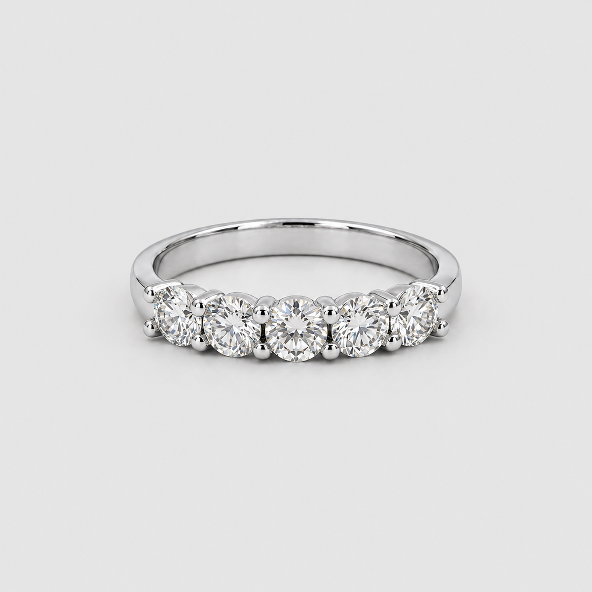 2.5 Ct. Lab-Grown Diamond Round Cut Half Eternity Band (EF/VVS-VS)