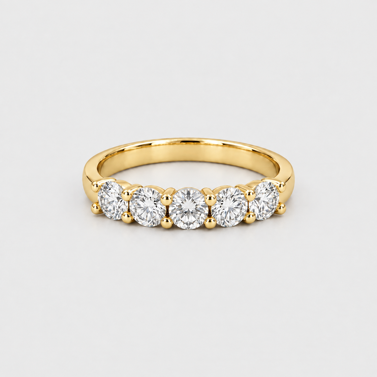 2.5 Ct. Lab-Grown Diamond Round Cut Half Eternity Band (EF/VVS-VS)
