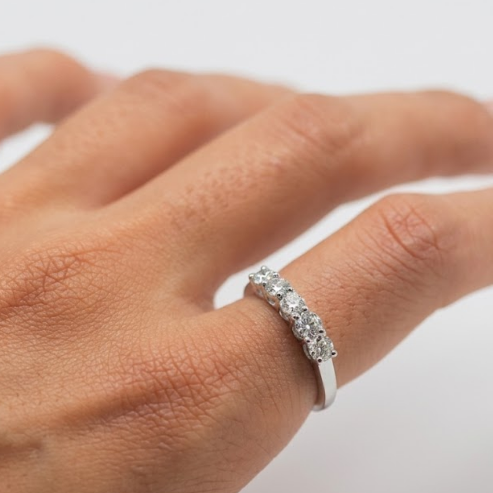 2.5 Ct. Lab-Grown Diamond Round Cut Half Eternity Band (EF/VVS-VS)