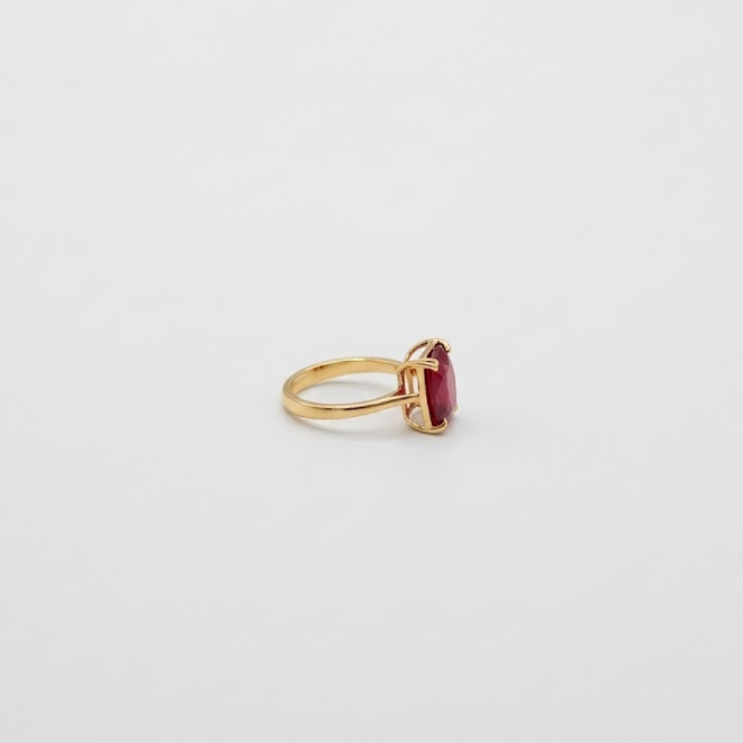 2 Ct. Cushion Cut Vibrant Red Ruby Tone Engagement Ring