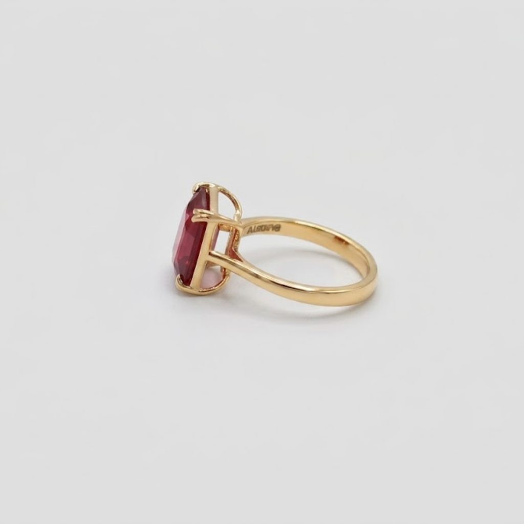 2 Ct. Cushion Cut Vibrant Red Ruby Tone Engagement Ring
