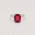 2 Ct. Cushion Cut Vibrant Red Ruby Tone Engagement Ring