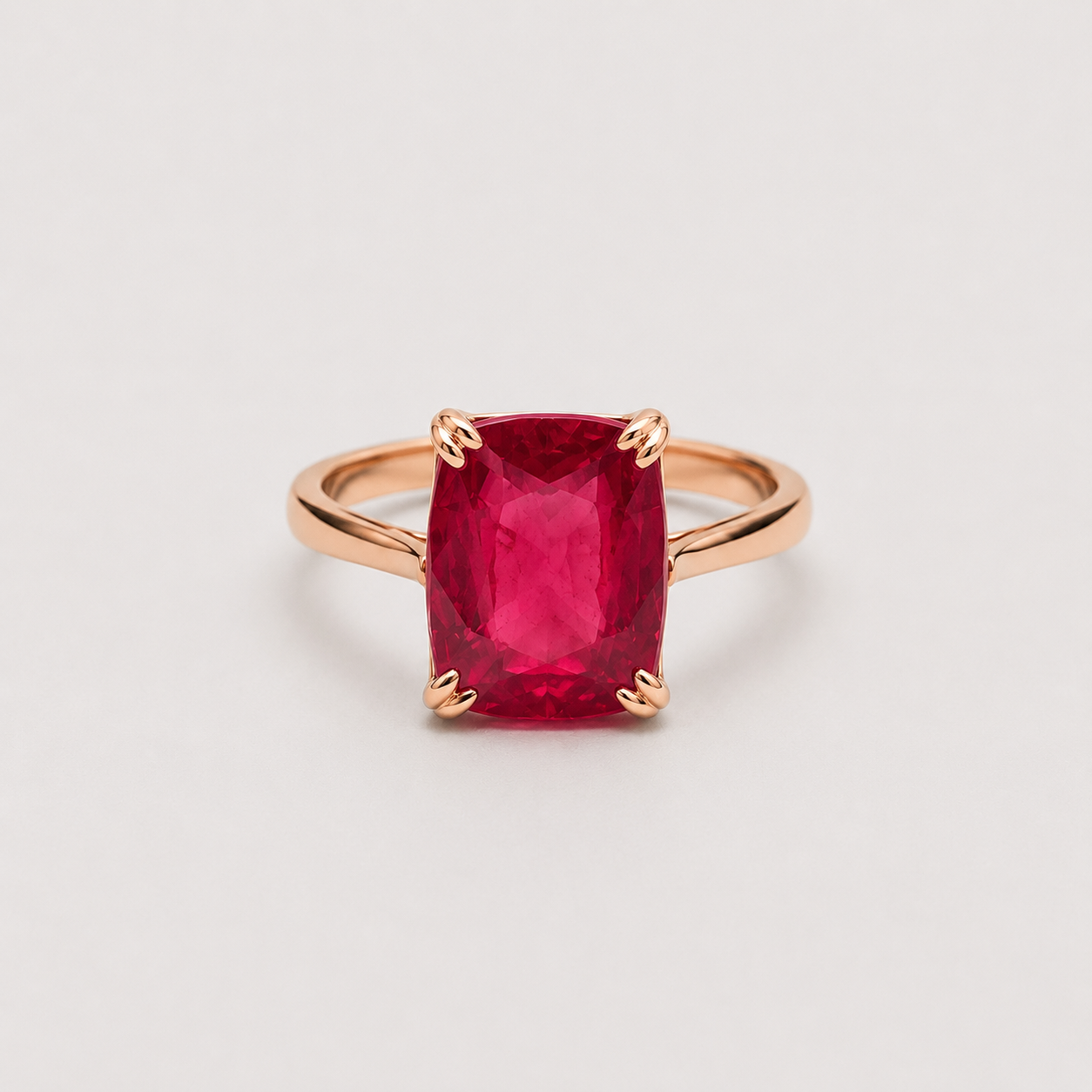 2 Ct. Cushion Cut Vibrant Red Ruby Tone Engagement Ring