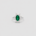 2 Ct. Oval Cut Green Cluster Statement Ring