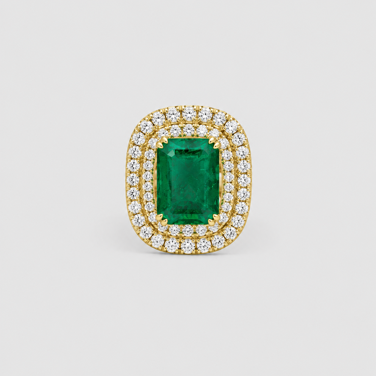 3 Ct. Emerald Cut Green Crystal Cocktail Anniversary Ring