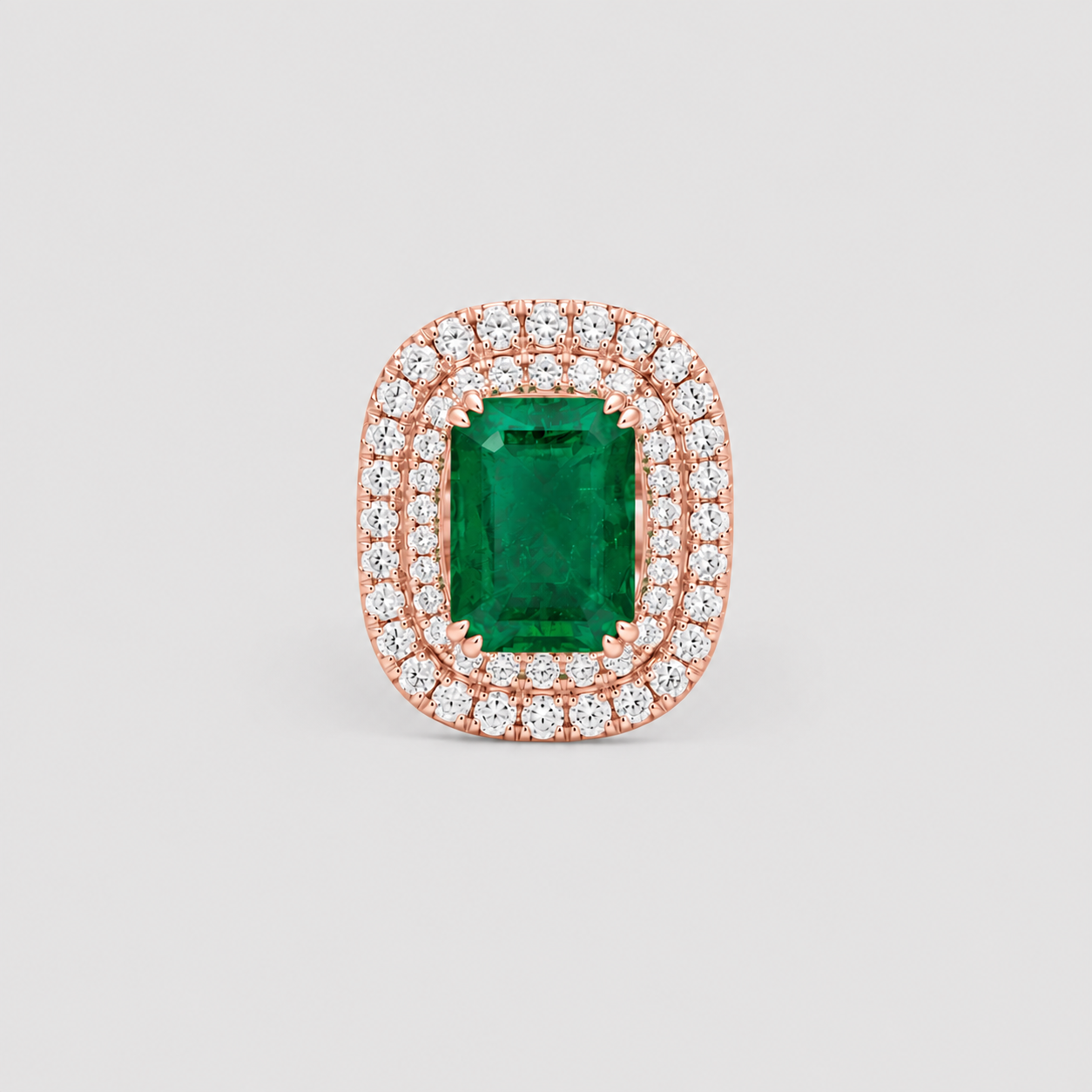 3 Ct. Emerald Cut Green Crystal Cocktail Anniversary Ring