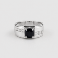1 Ct. Round Cut Sapphire Solitaire with Assents Ring
