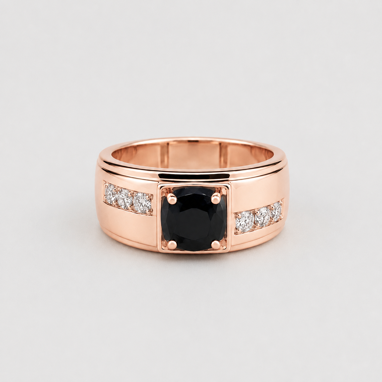 1 Ct. Round Cut Sapphire Solitaire with Assents Ring