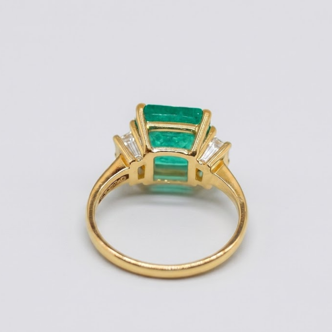 2 Ct. Three Stone Emerald Cut Statement Ring