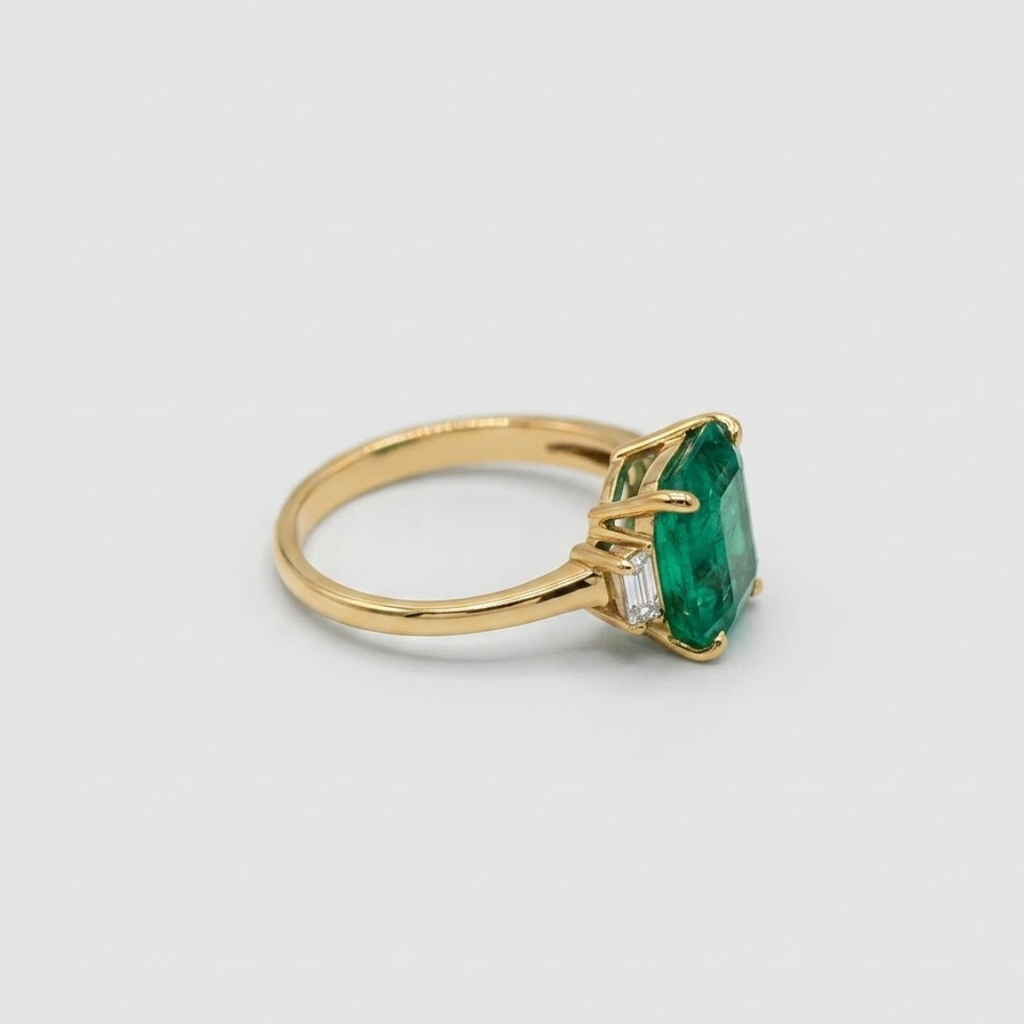 2 Ct. Three Stone Emerald Cut Statement Ring
