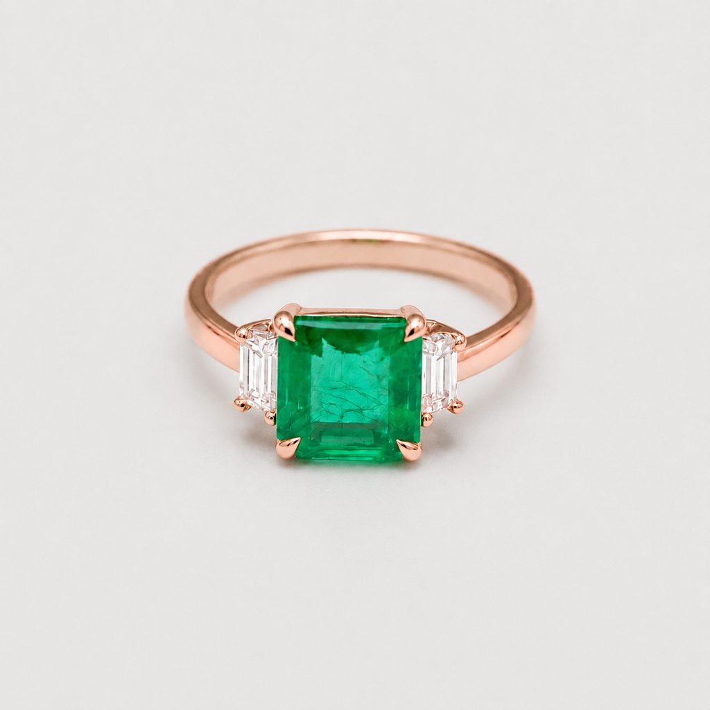 2 Ct. Three Stone Emerald Cut Statement Ring