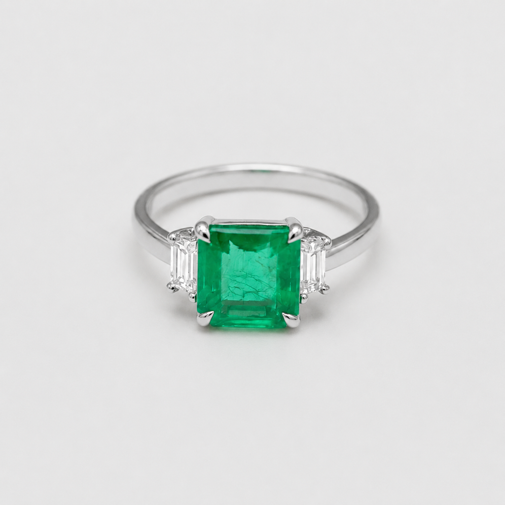 2 Ct. Three Stone Emerald Cut Statement Ring